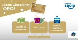 Imagen de CINEPLANET  1 mes socio oro