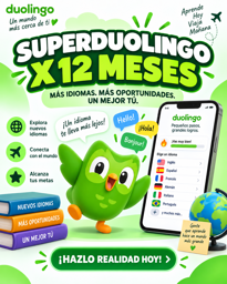 Imagen de CUENTA PRIVADA DE SUPERDUOLINGO X 12 MESES